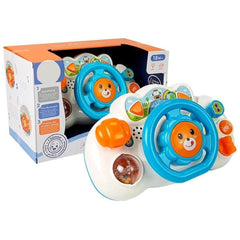 Broom Broom Interactive Driving Wheel toy set features a colorful steering wheel, horn, and button for engaging baby activiti