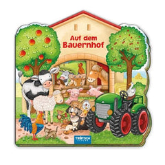TROTSCH - Farmyard Fun Window Book cover features vibrant farm animals around a red-roofed barn with playful text.