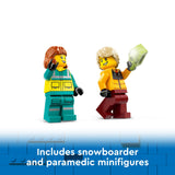 LEGO City Emergency Ambulance and Snowboarder Vehicle Toys for 4 Plus Year Old Kids, Boys & Girls with Boarder and Paramedic Minifigures, Building Toy for Imaginative Play, Gift Idea 60403