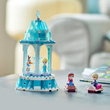 LEGO 43218 Disney Princess Anna and Elsa's Magical Merry-Go-Round, Frozen Castle Inspired Playset with Princess Micro Dolls and Olaf Figure, Toy Gift for 6+ Years Old Kids, Girls, Boys