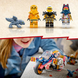 LEGO 71792 NINJAGO Sora's Transforming Mech Bike Racer, 2in1 Set with Transforming Mech Action Figure to Ninja Motorbike Toy for Kids, Boys, Girls, plus 3 Minifigures