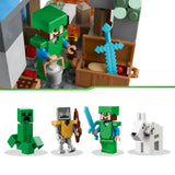 LEGO 21243 Minecraft The Frozen Peaks, Cave Mountain Set with Steve, Creeper, Goat Figures & Accessories, Icy Biome Toy for Kids Age 8 Plus Years Old