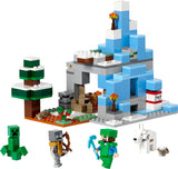 LEGO 21243 Minecraft The Frozen Peaks, Cave Mountain Set with Steve, Creeper, Goat Figures & Accessories, Icy Biome Toy for Kids Age 8 Plus Years Old