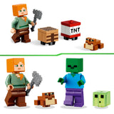 LEGO 21240 Minecraft The Swamp Adventure, Building Game Construction Toy with Alex and Zombie Figures in Biome, Birthday Gift Idea for Kids Aged 8