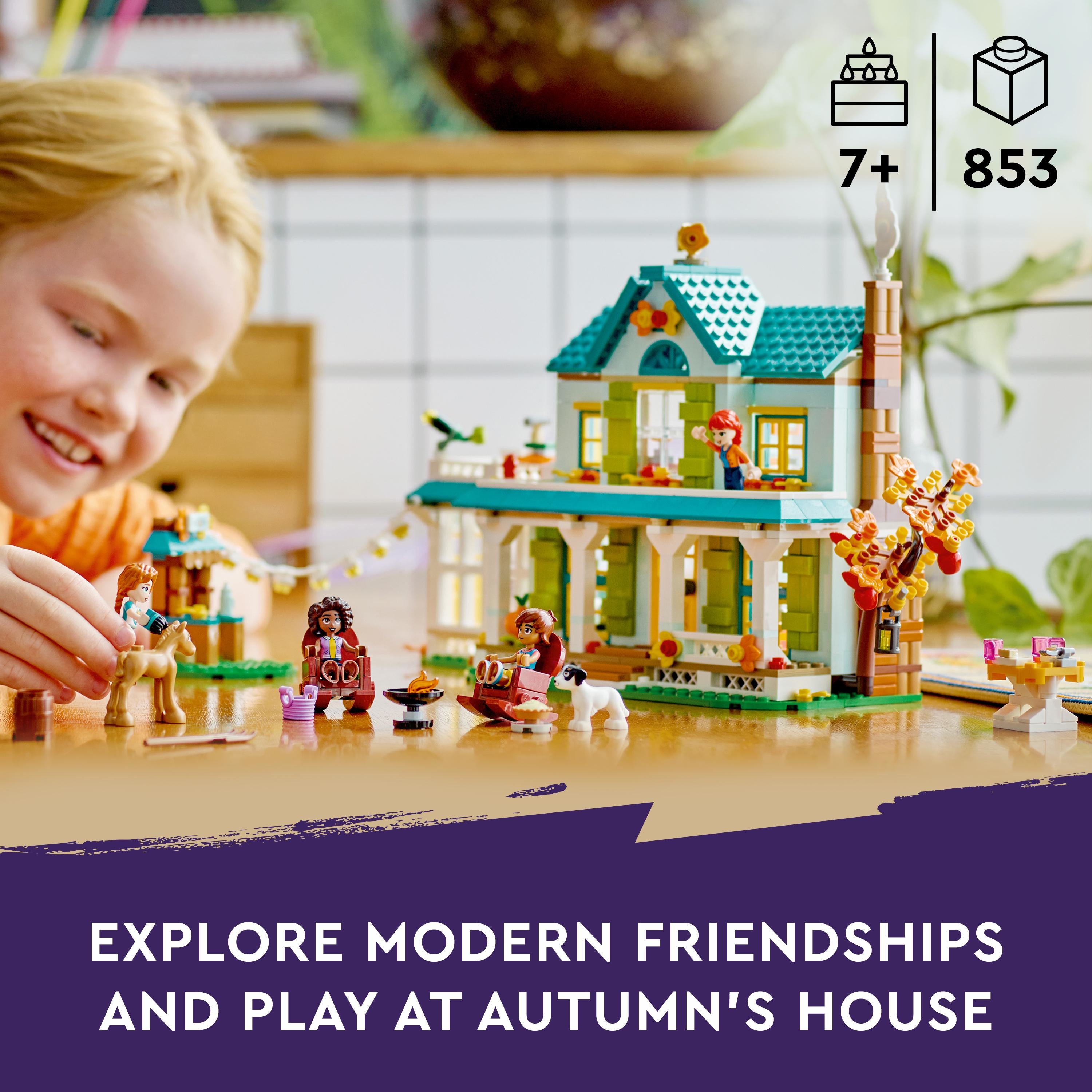 LEGO 41730 Friends Autumn's House, Dolls House Playset with Accessories, Toy Horse & Mia Mini-Doll, Toys for Kids, Girls and Boys 7 Plus Years Old, Birthday Gift Idea, 2023 Characters