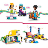 LEGO 41751 Friends Skate Park, Skateboard Toys for Girls and Boys Aged 6 Plus, Mini-Doll Playset with Toy Scooter and Wheelchair, Birthday Gift Idea, 2023 Characters