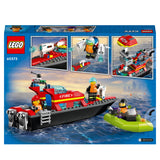 LEGO 60373 City Fire Rescue Boat Toy, Floats on Water, with Jetpack, Dinghy and 3 Minifigures, Everyday Hero Toys for Boys and Girls Aged 5 , Gift Idea