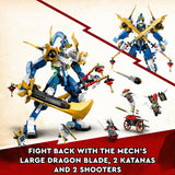 LEGO 71785 NINJAGO Jay’s Titan Mech, Large Action Figure Set, Battle Toy for Kids, Boys and Girls with 5 Minifigures & Stud-Shooting Crossbow, 2023 Playset