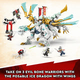 LEGO 71786 NINJAGO Zane’s Ice Dragon Creature 2in1 Dragon Toy to Action Figure Warrior, Model Building Kit, Construction Set for Kids with 5 Minifigures