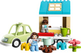 LEGO 10986 DUPLO Family House on Wheels with Toy Car for Toddlers 2 Plus Years Old Boys and Girls, Preschool Learning Toys, Large Bricks Camping Set