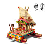 LEGO 43210 Disney Princess Moana's Wayfinding Boat Toy with Moana and Sina Mini-Dolls plus Dolphin Figure, Creative Building Toys for Girls and Boys Aged 6