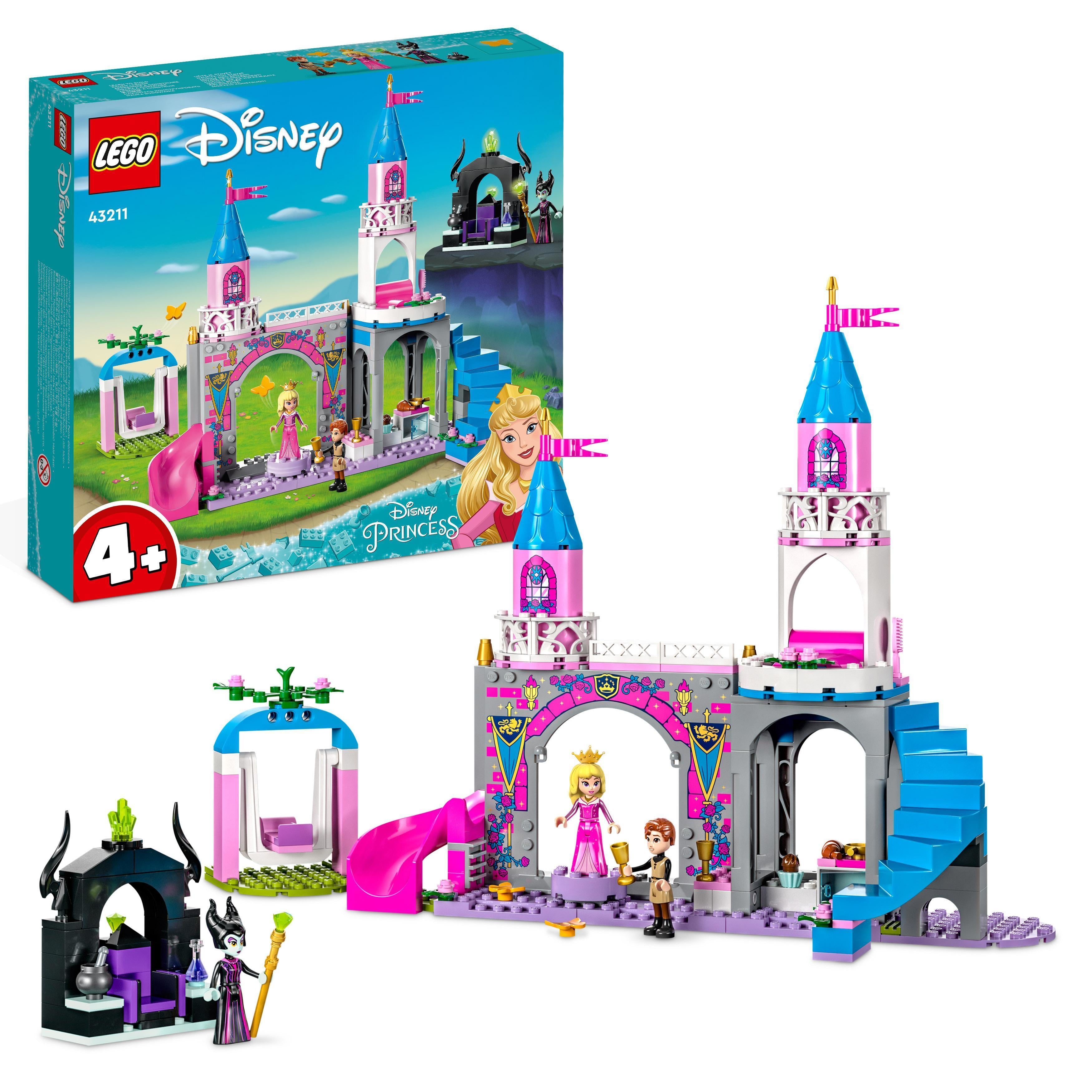 LEGO 43211 Disney Princess Aurora's Castle, Builable Toy Playset with Sleeping Beauty, Prince Philip and Maleficent Mini-Doll Figures, Toys for Girls and Boys Aged 4