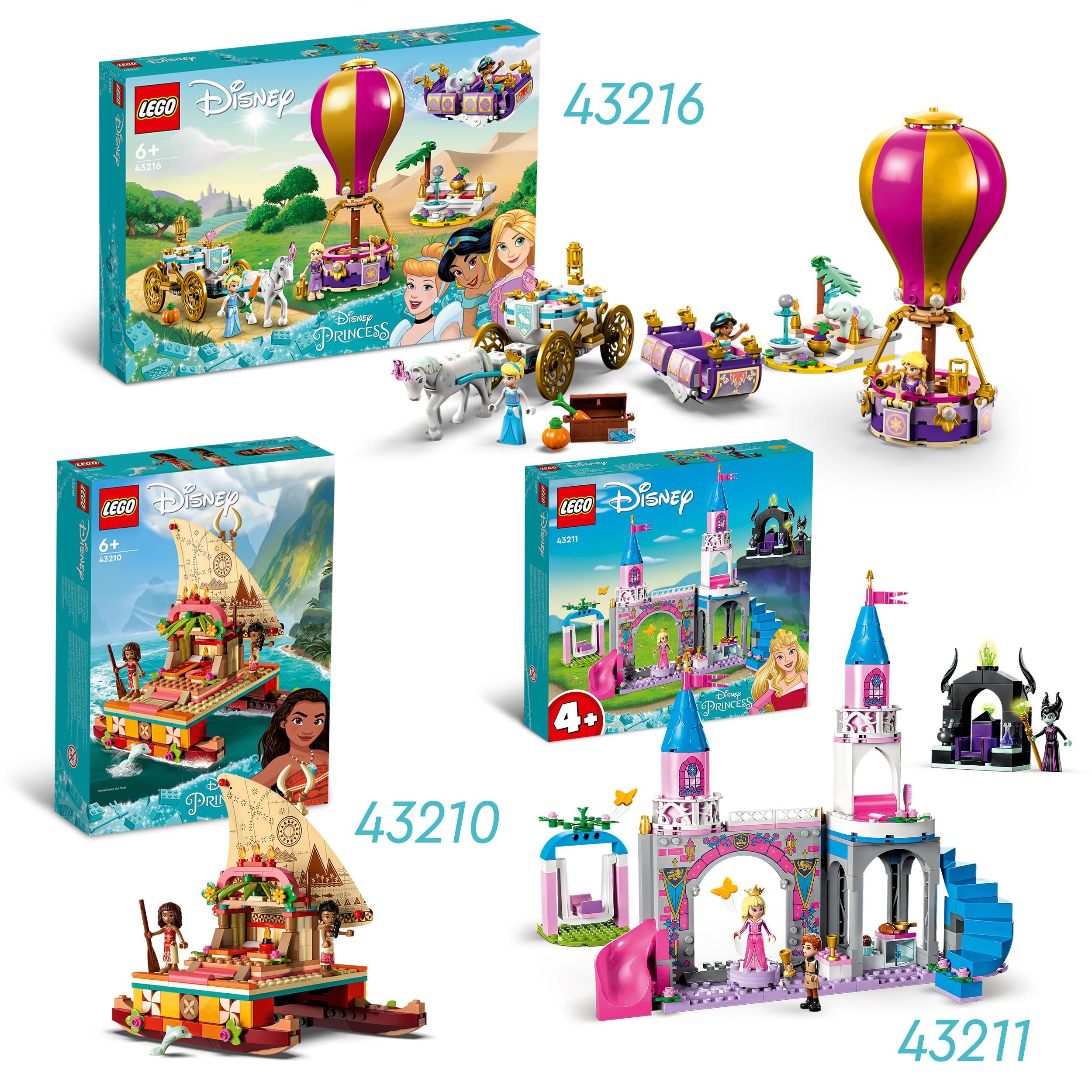 LEGO Disney Princess Enchanted Journey 43216 Building Set - 3in1 Playset  with Cinderella, Jasmine, Rapunzel Mini Dolls, Toy Horse & Carriage, Hot  Air Balloon, Gift for Girls, Boys, and Kids Ages 6+ 