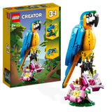 LEGO 31136 Creator 3 in 1 Exotic Parrot to Frog to Fish Animal Figures Building Toy, Creative Toys for Kids Aged 7 and up