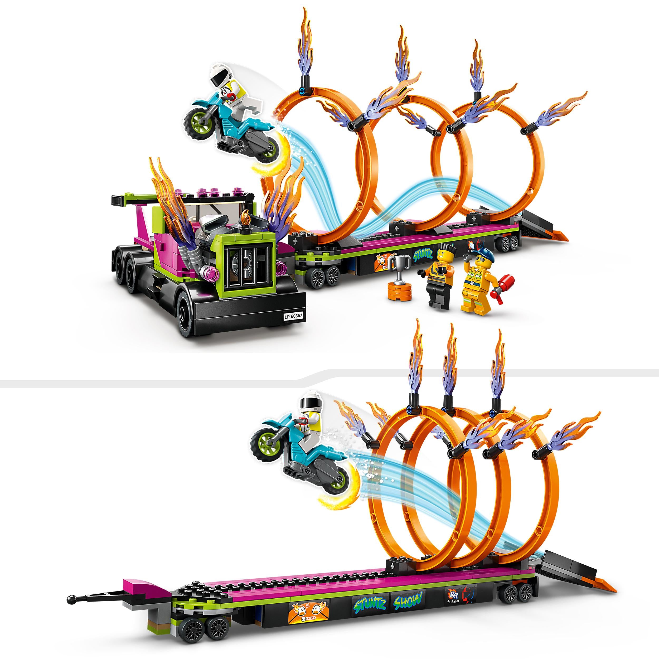 LEGO 60357 City Stuntz Stunt Truck & Ring of Fire Challenge set.