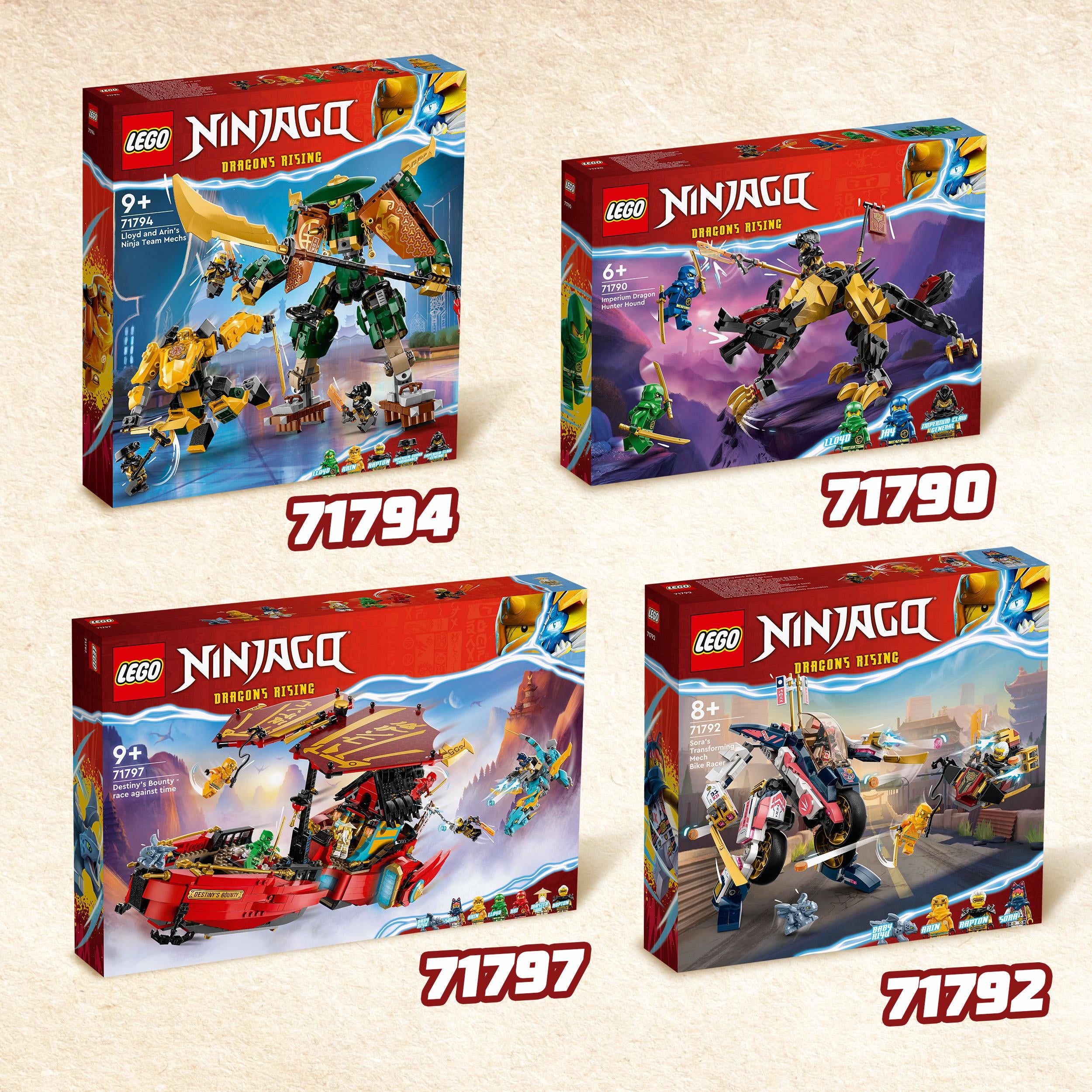 LEGO 71797 NINJAGO Destiny's Bounty - race against time, Ninja Air Ship Toy Set with 2 Dragon Figures & 6 Minifigures, 2023 Vehicle Set, Birthday Gift Idea for Kids