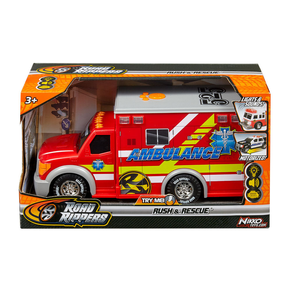 NIKKO - Road Rippers - Rush & Rescue - Lights & Sounds - Ambulance  (30cm)