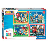 CLEMENTONI - Puzzle - Sonic - 4 in 1 - (12-16-20-24 Pieces) - Age: 3