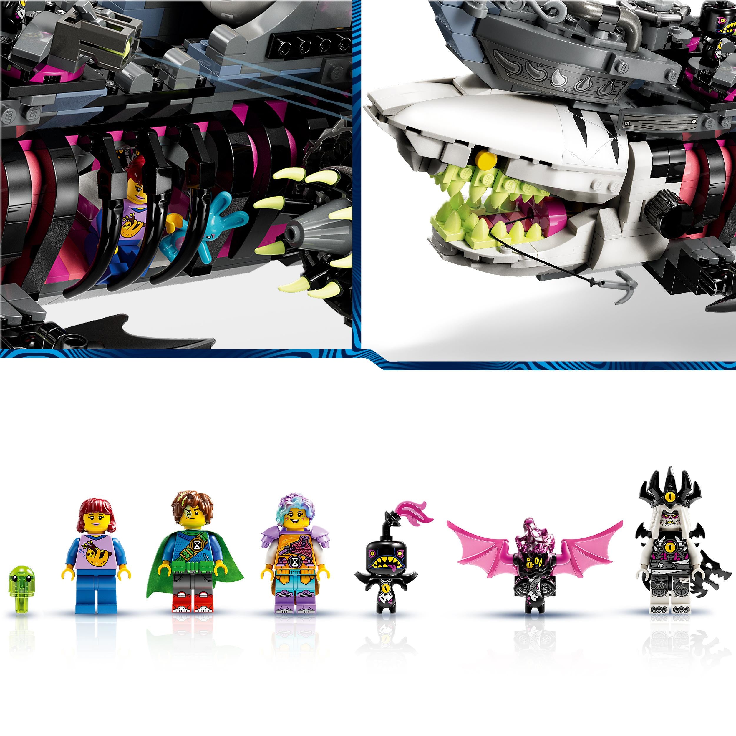 LEGO 71469 DREAMZzz Nightmare Shark Ship Set, Build a Pirate Ship Toy in 2 Ways, Dream Boat Model Building Kit with Mateo, Izzie, Nova & Nightmare King Minifigures, Toys for Kids, Girls, Boys