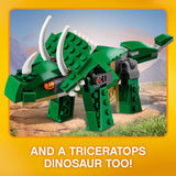 LEGO 31058 Creator Mighty Dinosaurs Toy, 3 in 1 Model, Triceratops and Pterodactyl Dinosaur Figures, Modular Building System