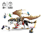 LEGO NINJAGO Egalt the Master Dragon Toy for 8 Plus Year Old Boys & Girls, Dragons Rising Building Set with 5 Ninja Character Minifigures Inc. Nya and Lloyd with Sword Elements, Kids' Gift Idea 71809