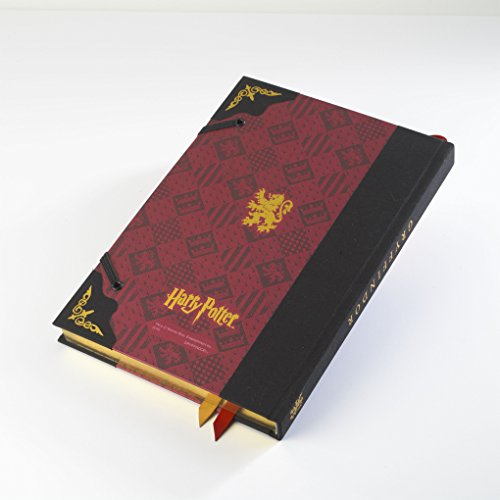The Noble Collection Harry Potter Gryffindor Journal - 9.75in (25cm) Hardbound Lined with Gilded Edges and Die Cast Enameled Crest - Officially Licensed Film Set Movie Props Gifts