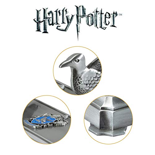 The Noble Collection Harry Potter Ravenclaw Wand Stand - 8in (20cm) Silver-Coloured Individual Wand Stand - Harry Potter Film Set Movie Props Wands - Gifts for Family, Friends & Harry Potter Fans
