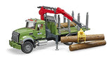 Bruder - MACK Granite Timber Truck with Loading Crane and 3 Trunks - Mod:2824