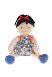 Bonikka Model Tammy Lu Soft Doll Black Hair with Orange and Flower Blue Texture Dress Size 35 cm