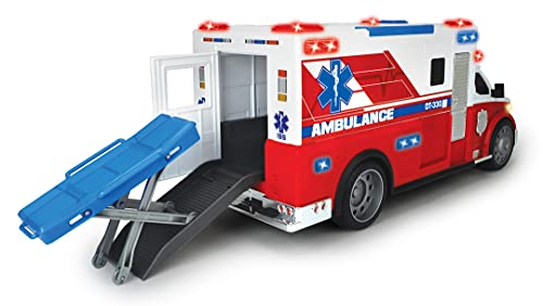 SIMBA - Dickie toys 203308389 vehicle, ambulance, emergency service, toy car, light & sound, tailgate opening, portable, 33 cm, for children from 3 years, multicoloured
