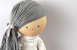 Bonikka Model Megan Soft Doll Grey Hair with White Dress Size 50 cm
