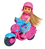 SIMBA - Simba 105733345 evi love scooter, toy doll on her scooter with helmet, 12 cm, from 3 years