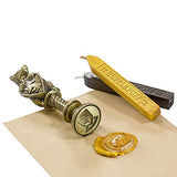 The Noble Collection Harry Potter Hufflepuff Wax Seal - 6.5in (16.5cm) Die Cast Metal Stamp and Coloured Black and Yellow Wax Set - Officially Licensed Film Set Movie Props Gifts Stationery