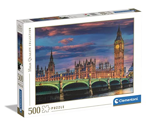 Clementoni 35112 collection parliament-500 made in italy, 500 pieces, city, landscape, london puzzles, adult fun, multicolour, medium