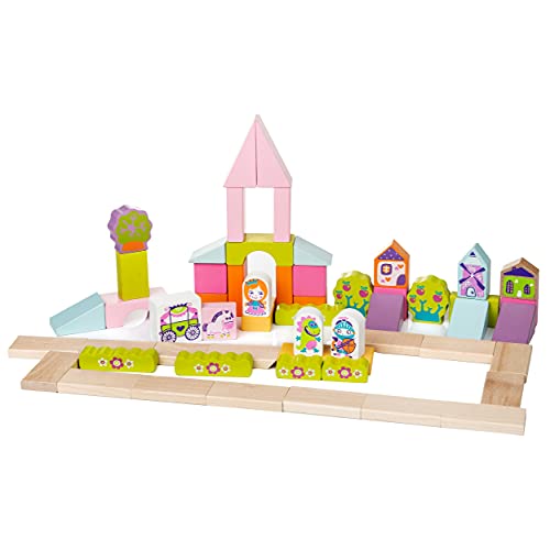 CUBIKA - Set of wooden buildings - Blocks for children: City for girls