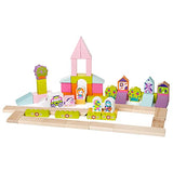CUBIKA - Set of wooden buildings - Blocks for children: City for girls