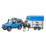 Bruder - Bruder Land Rover Defender Station Wagon Police with Horse Box, Horse and Policeman - Mod:2588
