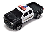 SIMBA - Dickie toys 203712021 chevy silverado police pickup as toy car with freewheel, light and sound effects for ages 3+, black/white