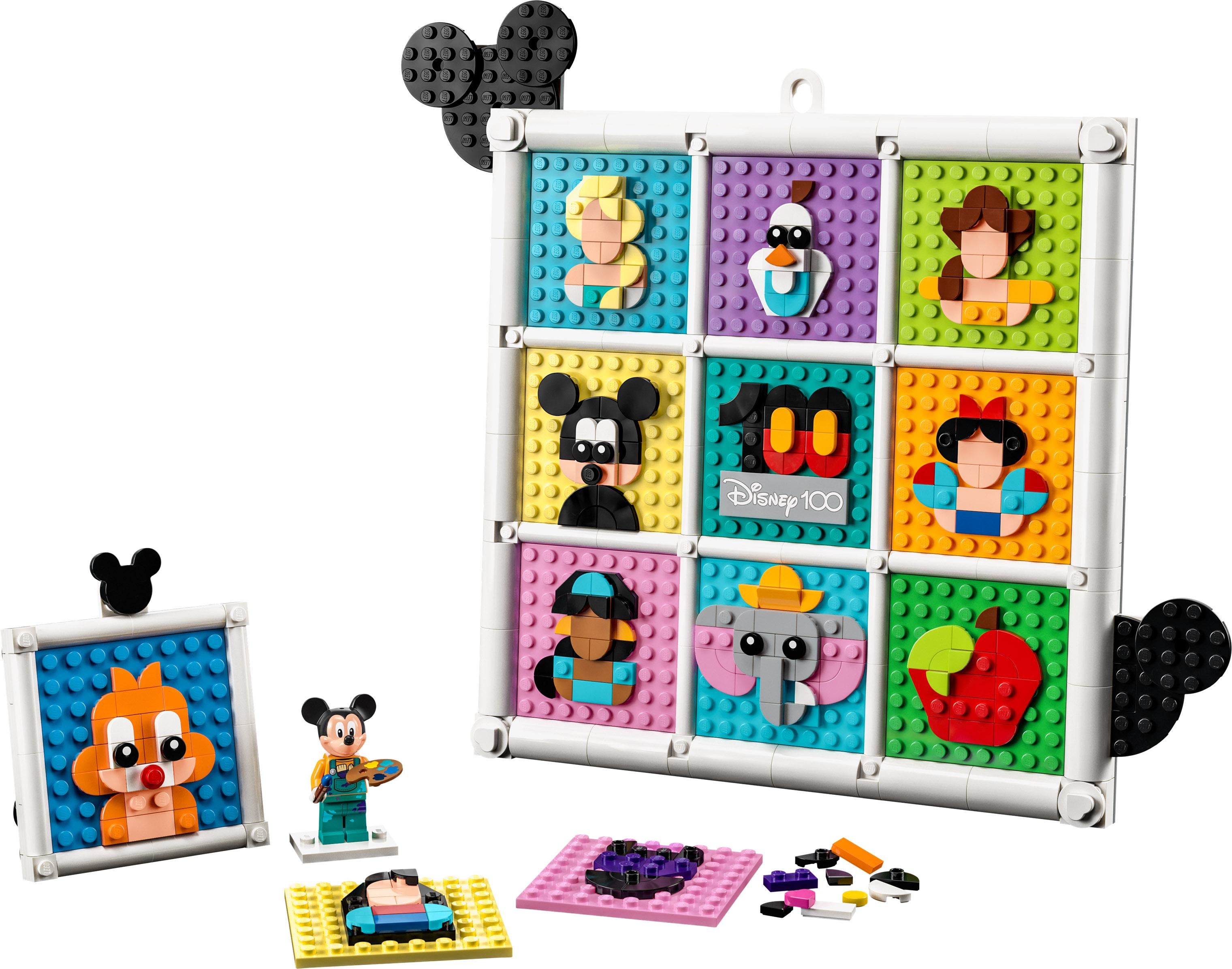 LEGO 43221 Disney 100 Years of Disney Animation Icons, Character Wall Art Craft Set, 72 Fun Mosaic Designs to Create, Includes Exclusive Mickey Mouse Artist Minifigure, Toy for Kids