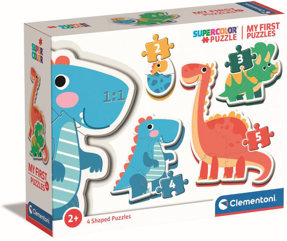 CLEMENTONI - Puzzle - Dinosaurs - My First Puzzle - 4 in 1 - (2-3-4-5 Pieces) - Age: 2