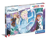 Clementoni 25737 Frozen 2 supercolor 2-104 pieces-made in italy, 6 years old children’s, cartoon, disney puzzles, multicolour, medium