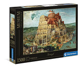 Clementoni 31691 museum collection bruegel, the tower of babel made in italy, 1500 pieces, art, puzzle, famous paintings, fun for adults, multicolour, medium