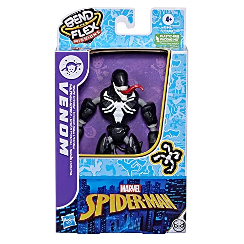 HASBRO - Marvel Spider-Man Bend and Flex Missions Venom Space Mission Figure, 15-cm-scale Bendable Toy for Children Aged 4 and Up