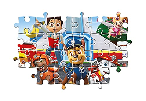 Clementoni 23753, paw patrol supercolor maxi puzzle for children - 104 pieces, ages 4 years plus