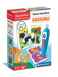 Clementoni - Sapientino interactive puppies - electronic educational game talking pen (batteries included) for learning, flashcards animals, children 2+ years, made in italy, multicolor, medium, 16380