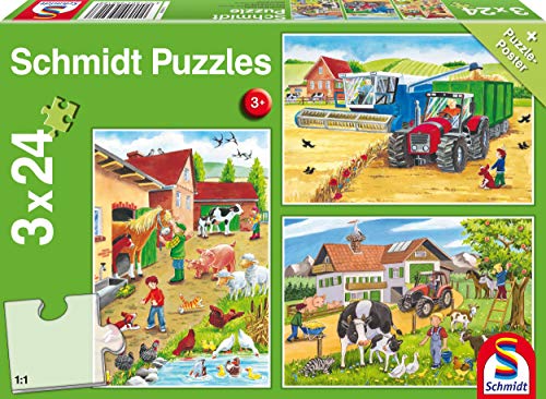 Schmidt On the Farm Jigsaw Puzzle Set (3 x 24-Piece)