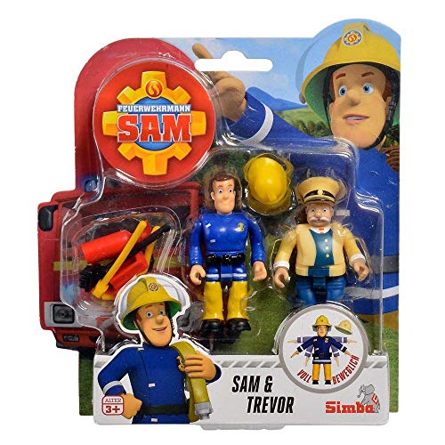 SIMBA - Simba 109251043038 sam the firefighter set two figures articulated 7.5 Cm with assorted accessories + 3 years
