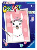 Ravensburger creart no drama llama paint by numbers for children - painting arts and crafts kits for ages 7 years up - easter gifts for kids