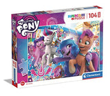 Clementoni 23764 my little pony supercolor pony-104 pieces-made in italy, 4 years old, cartoon, children’s animal puzzles, multicolour, medium