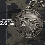 The Noble Collection Game of Thrones Stark Shield Keychain - 2.6in (6.5cm) Stark House Sigil - Game of Thrones TV Show Merchandise Gifts